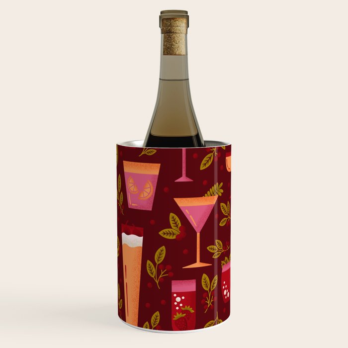 Holiday Drinks Pattern Wine Chiller Gallery Image 3