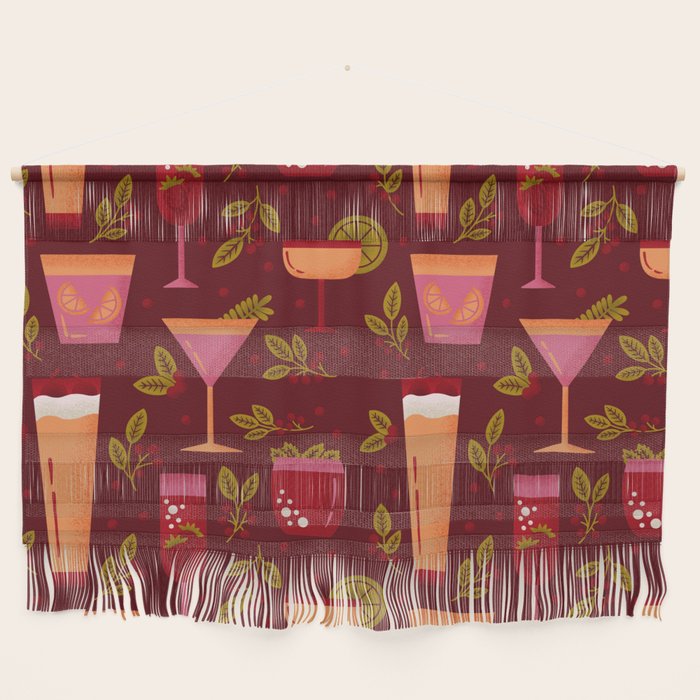 Holiday Drinks Pattern Wall Hanging Gallery Image 1