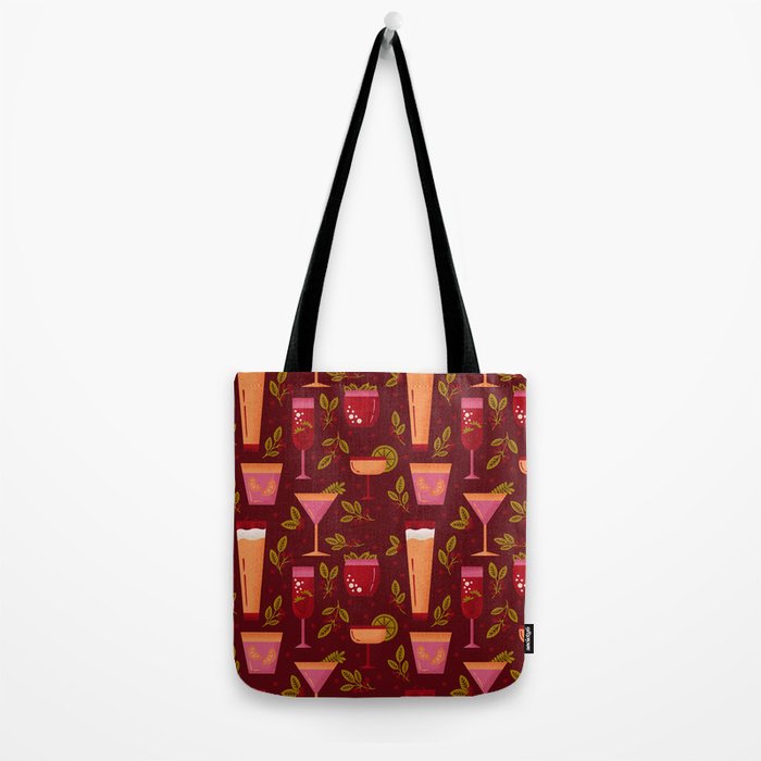 Holiday Drinks Pattern Tote Bag Gallery Image 2
