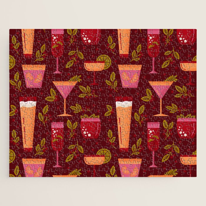 Holiday Drinks Pattern Jigsaw Puzzle Gallery Image 1