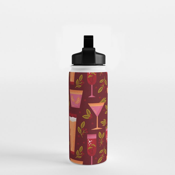 Holiday Drinks Pattern Water Bottle Gallery Image 2
