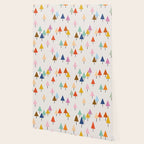 Pastel Triangle Trees: Cozy Winter Vibes with Modern Charm Wallpaper Gallery Image 2