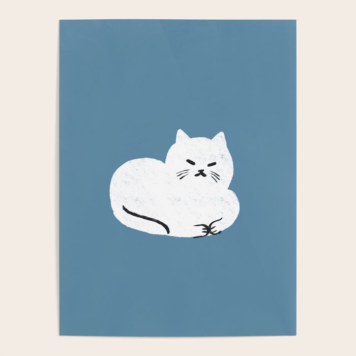 Comfy Cat WarmBlue Poster Gallery Image 4