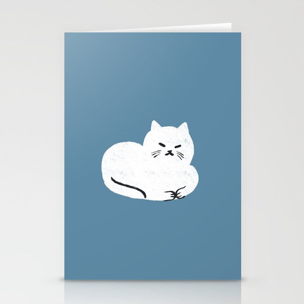 Comfy Cat WarmBlue Stationery Card Gallery Image 1