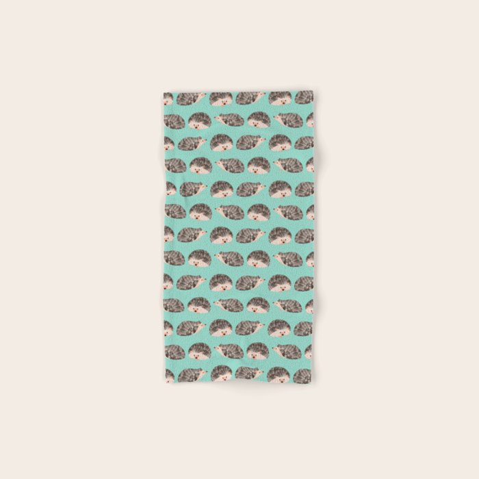 Hedgehog Turquoise Bath Towel Gallery Image 1