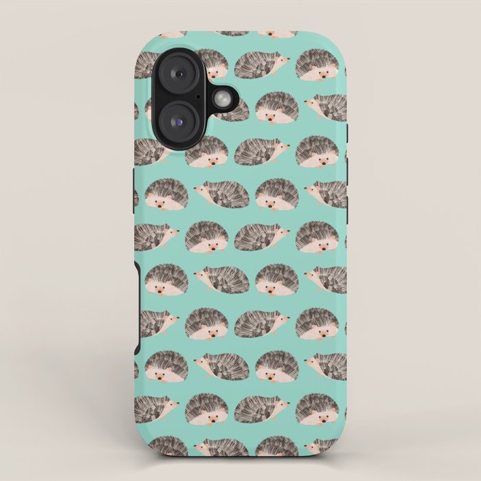 Hedgehog Turquoise iPhone Case Gallery Image 1