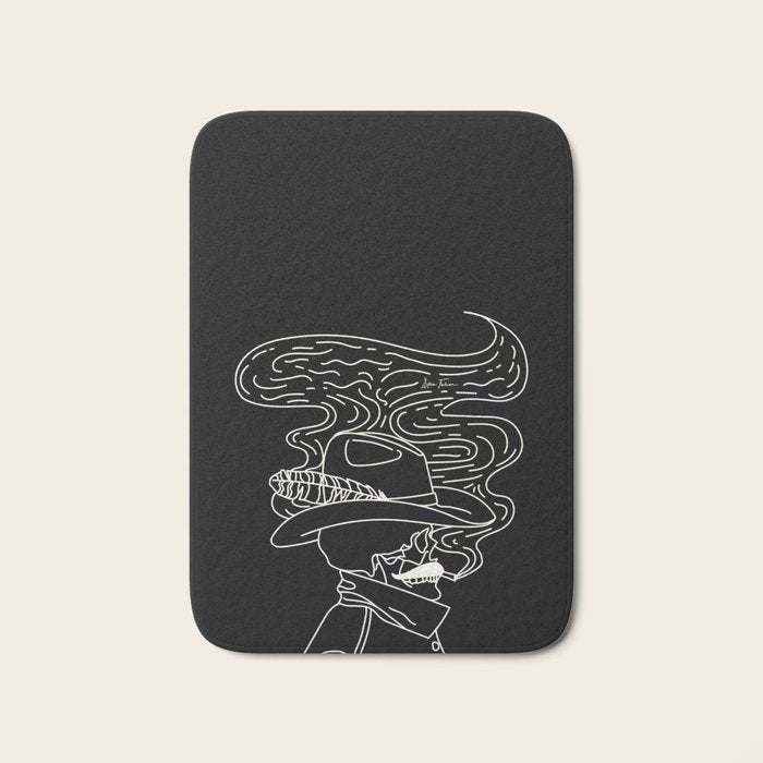 Love or Die Tryin' Cowhand - Black & White Bath Mat Gallery Image 1