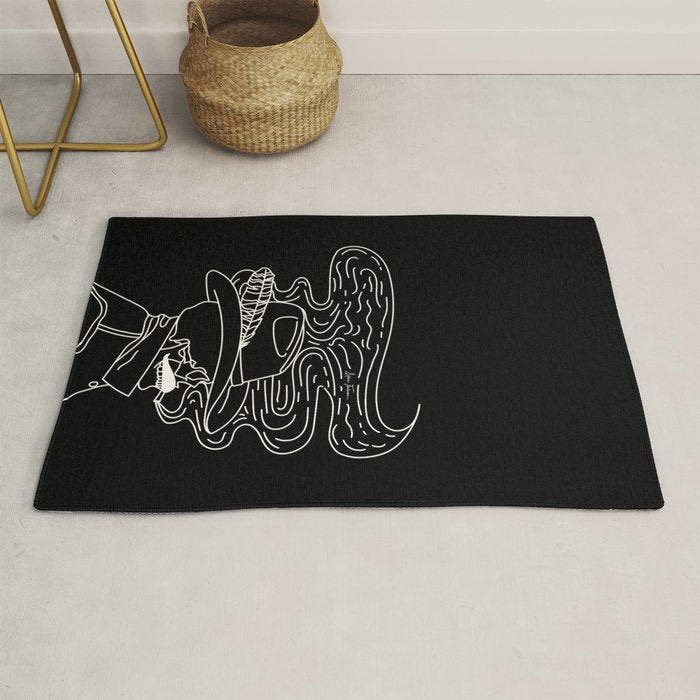 Love or Die Tryin' Cowhand - Black & White Rug Gallery Image 1
