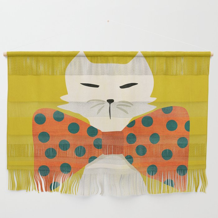 Cat with incredebly oversized humongous bowtie Wall Hanging Gallery Image 1