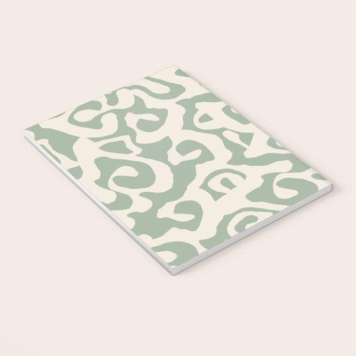 Sage Green and Almond Beige Abstract Modern Scala Media Pattern Notebook Gallery Image 3