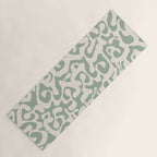 Sage Green and Almond Beige Abstract Modern Scala Media Pattern Yoga Mat Gallery Image 1