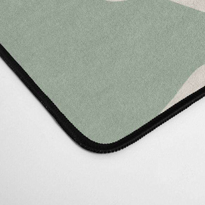 Sage Green and Almond Beige Abstract Modern Scala Media Pattern Desk Mat Gallery Image 4