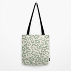 Sage Green and Almond Beige Abstract Modern Scala Media Pattern Tote Bag Gallery Image 2