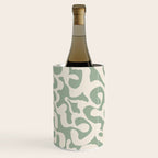 Sage Green and Almond Beige Abstract Modern Scala Media Pattern Wine Chiller Gallery Image 3