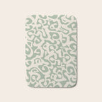 Sage Green and Almond Beige Abstract Modern Scala Media Pattern Bath Mat Gallery Image 1