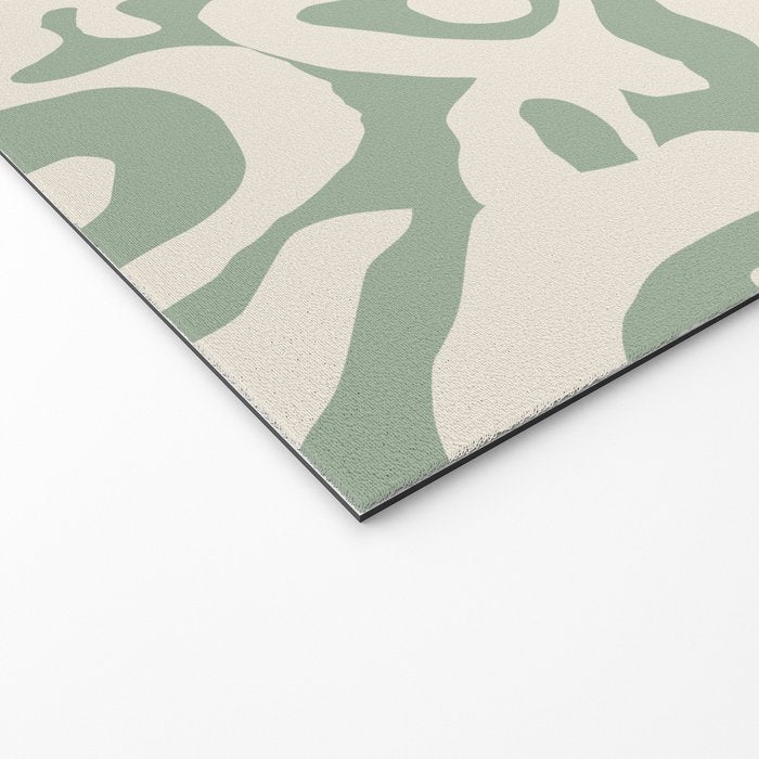 Sage Green and Almond Beige Abstract Modern Scala Media Pattern Welcome Mat Gallery Image 2