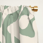 Sage Green and Almond Beige Abstract Modern Scala Media Pattern Window Curtain Gallery Image 2