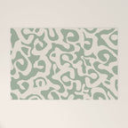 Sage Green and Almond Beige Abstract Modern Scala Media Pattern Welcome Mat Gallery Image 1