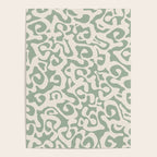 Sage Green and Almond Beige Abstract Modern Scala Media Pattern Poster Gallery Image 4