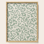 Sage Green and Almond Beige Abstract Modern Scala Media Pattern Serving Tray Gallery Image 1