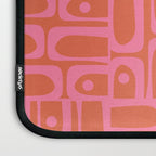 Mid Century Modern Piquet Abstract Multi Pattern in Hot Pink and Spiced Orange Laptop Sleeve Gallery Image 3