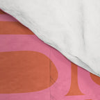 Mid Century Modern Piquet Abstract Multi Pattern in Hot Pink and Spiced Orange Comforter Gallery Image 4