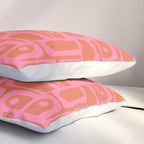 Mid Century Modern Piquet Abstract Multi Pattern in Hot Pink and Spiced Orange Pillow Sham Gallery Image 3