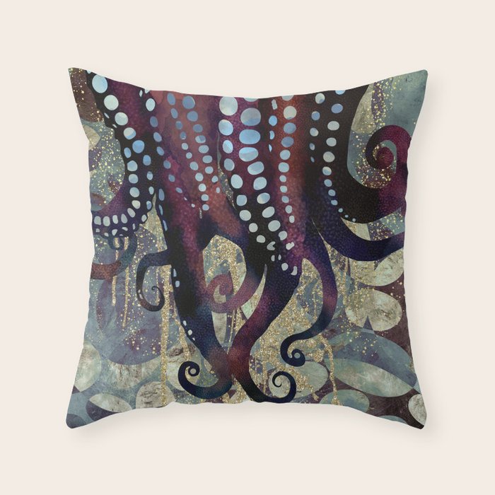 Metallic Ocean II Throw Pillow Gallery Image 1