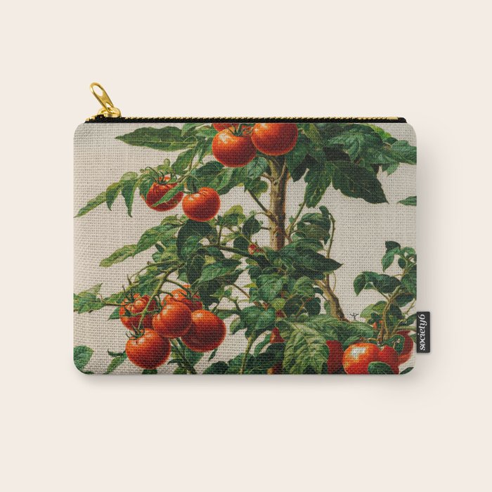 Japanese Wall Art Botanical Art Tomato Girl Summer Sage Green Painting Japandi Poster Kitchen Art Carry All Pouch Gallery Image 1
