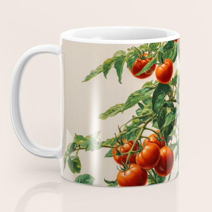Japanese Wall Art Botanical Art Tomato Girl Summer Sage Green Painting Japandi Poster Kitchen Art Coffee Mug Gallery Image 3