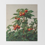 Japanese Wall Art Botanical Art Tomato Girl Summer Sage Green Painting Japandi Poster Kitchen Art Throw Blanket Gallery Image 2
