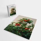 Japanese Wall Art Botanical Art Tomato Girl Summer Sage Green Painting Japandi Poster Kitchen Art Jigsaw Puzzle Gallery Image 2