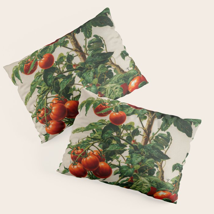 Japanese Wall Art Botanical Art Tomato Girl Summer Sage Green Painting Japandi Poster Kitchen Art Pillow Sham Gallery Image 3