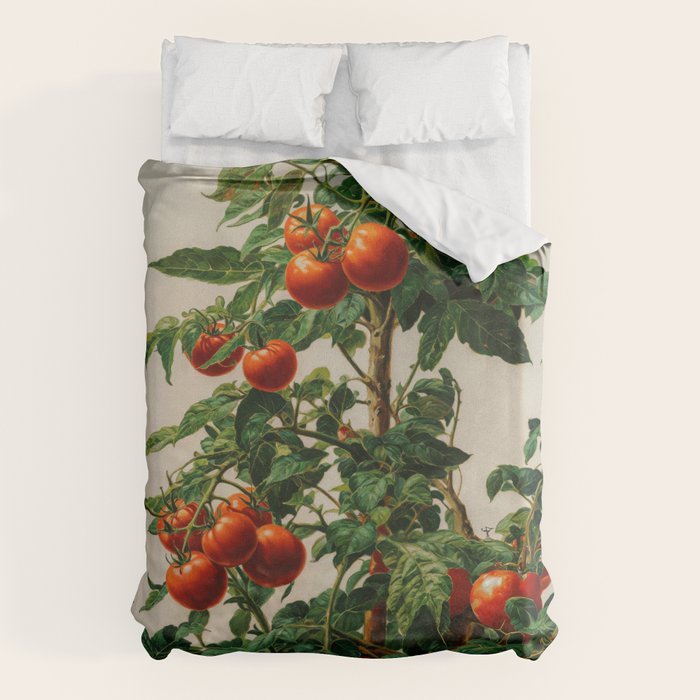Japanese Wall Art Botanical Art Tomato Girl Summer Sage Green Painting Japandi Poster Kitchen Art Duvet Cover Gallery Image 6