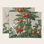 Japanese Wall Art Botanical Art Tomato Girl Summer Sage Green Painting Japandi Poster Kitchen Art Placemat Gallery Image 1