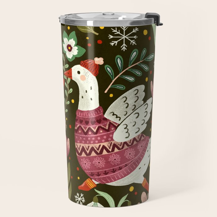 Winter geese in sweaters Travel Mug Gallery Image 2