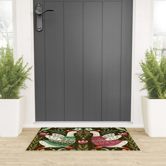 Winter geese in sweaters Welcome Mat Gallery Image 3