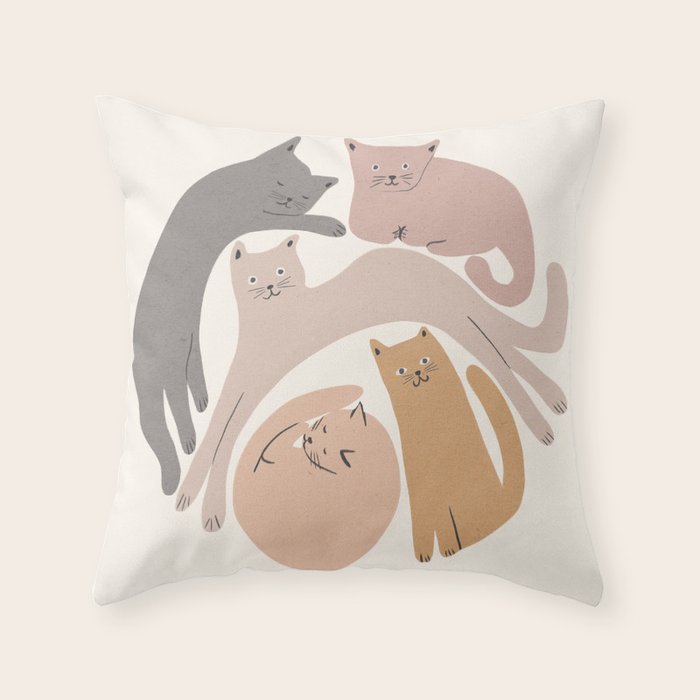 Circle of cats  Throw Pillow Gallery Image 6
