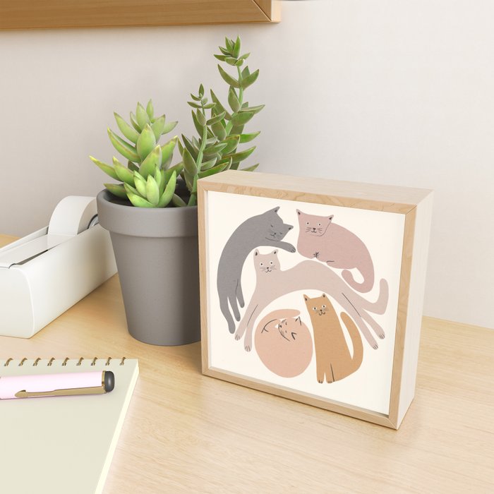 Circle of cats  Mini Art Print Gallery Image 2