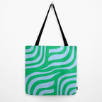 Wavy Zebra Green Tote Bag Gallery Image 2