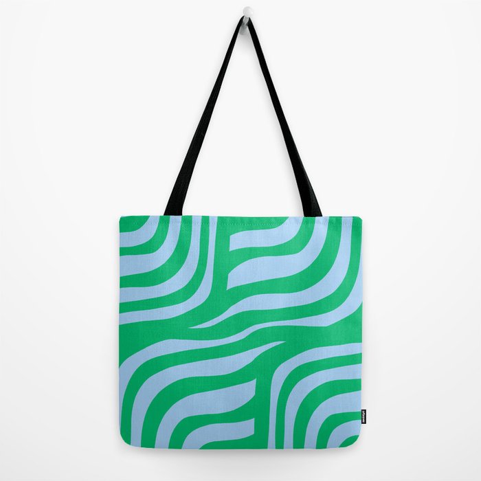 Wavy Zebra Green Tote Bag Gallery Image 2