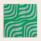 Wavy Zebra Green Wood Wall Art Gallery Image 1