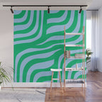 Wavy Zebra Green Wall Mural Gallery Image 1