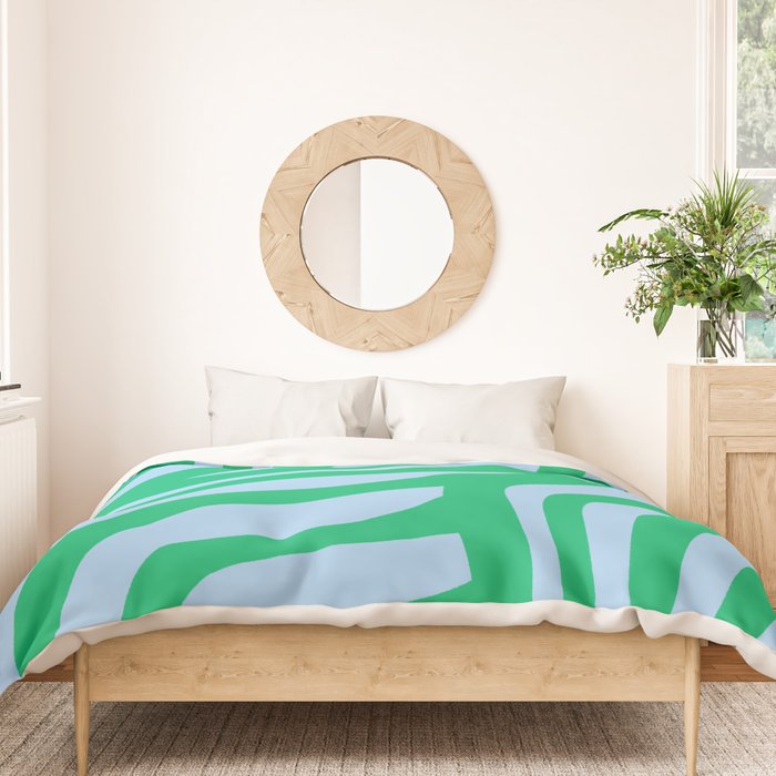 Wavy Zebra Green Duvet Cover Gallery Image 3