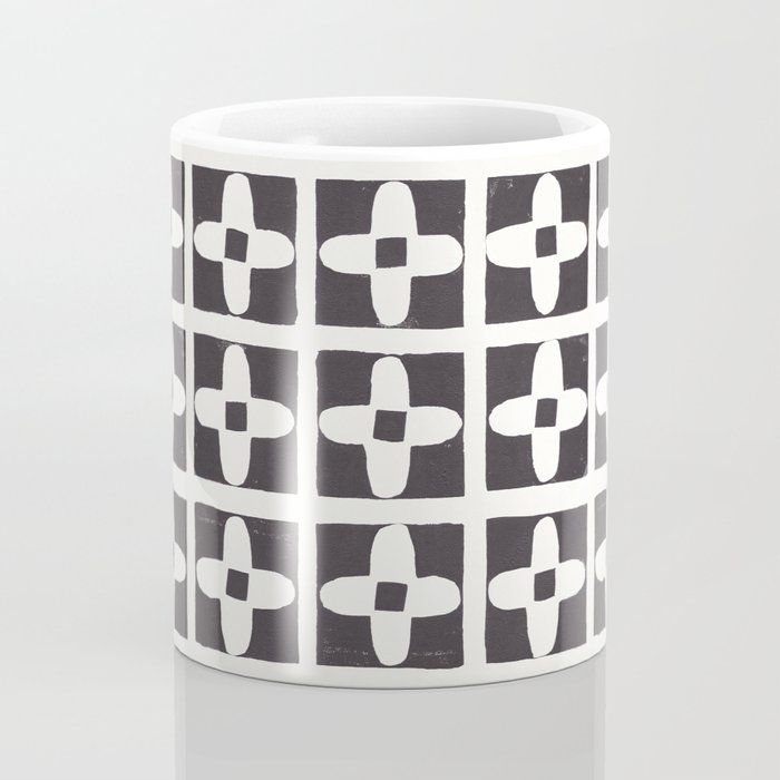 Floral Tiles / Lino Print Coffee Mug Gallery Image 4