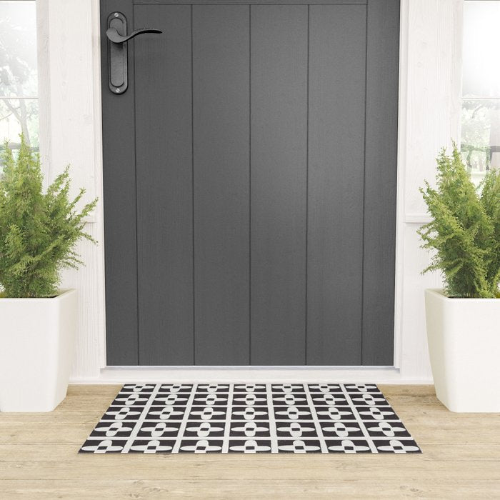 Floral Tiles / Lino Print Welcome Mat Gallery Image 3