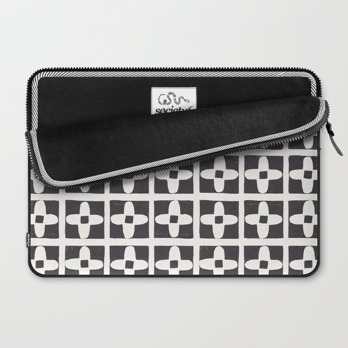 Floral Tiles / Lino Print Laptop Sleeve Gallery Image 2