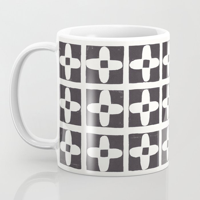 Floral Tiles / Lino Print Coffee Mug Gallery Image 3