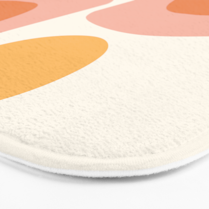 Abstract Wavy Rainbow and Sun Pattern in retro theme Bath Mat Gallery Image 3