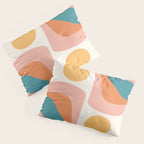 Abstract Wavy Rainbow and Sun Pattern in retro theme Pillow Sham Gallery Image 3
